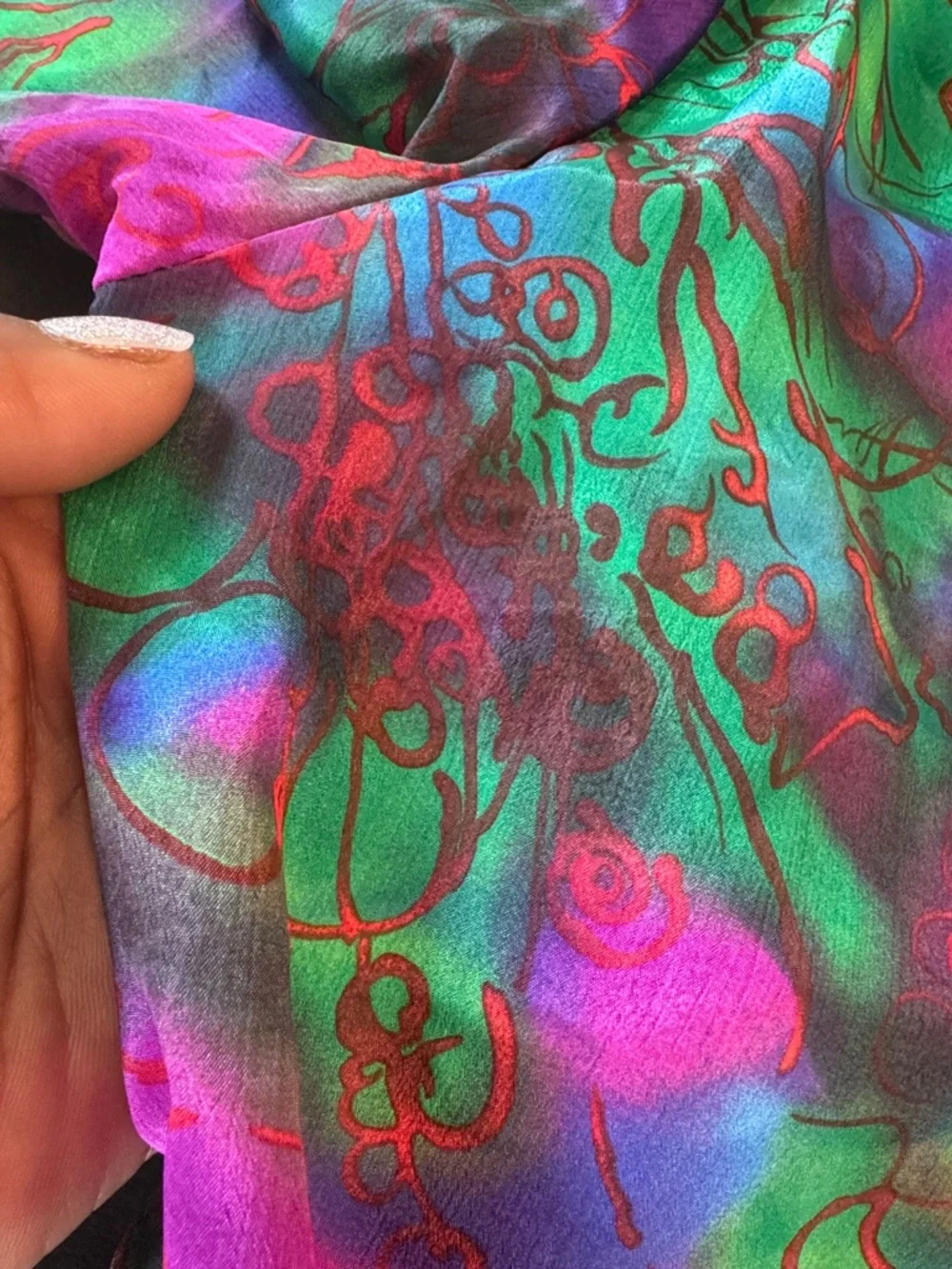Abstract Vintage 80s Pull Over Long Sleeve Top_13